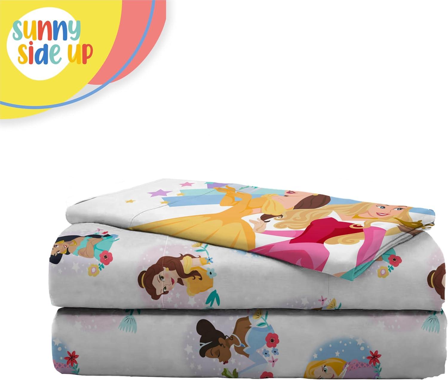 imageSunny Side Up Bluey amp Friends Full Sheet Set 4 Piece Kids Bedding Set Includes Pillow Cover Super Soft Microfiber SheetsWhite Princess