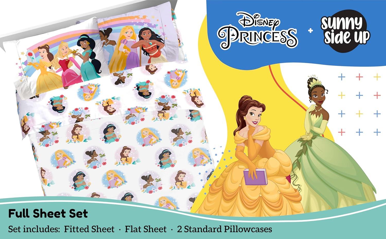 imageSunny Side Up Bluey amp Friends Full Sheet Set 4 Piece Kids Bedding Set Includes Pillow Cover Super Soft Microfiber SheetsWhite Princess