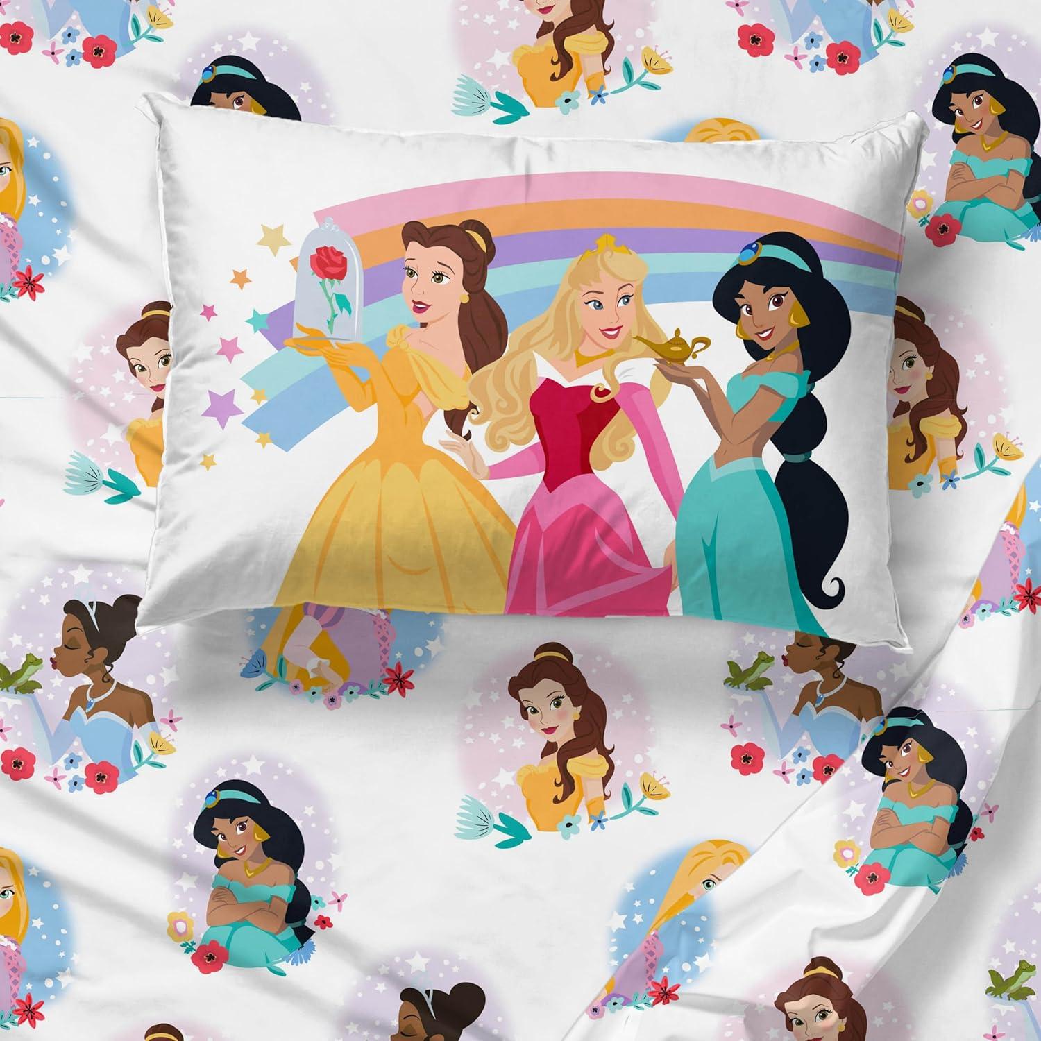imageSunny Side Up Bluey amp Friends Full Sheet Set 4 Piece Kids Bedding Set Includes Pillow Cover Super Soft Microfiber SheetsWhite Princess