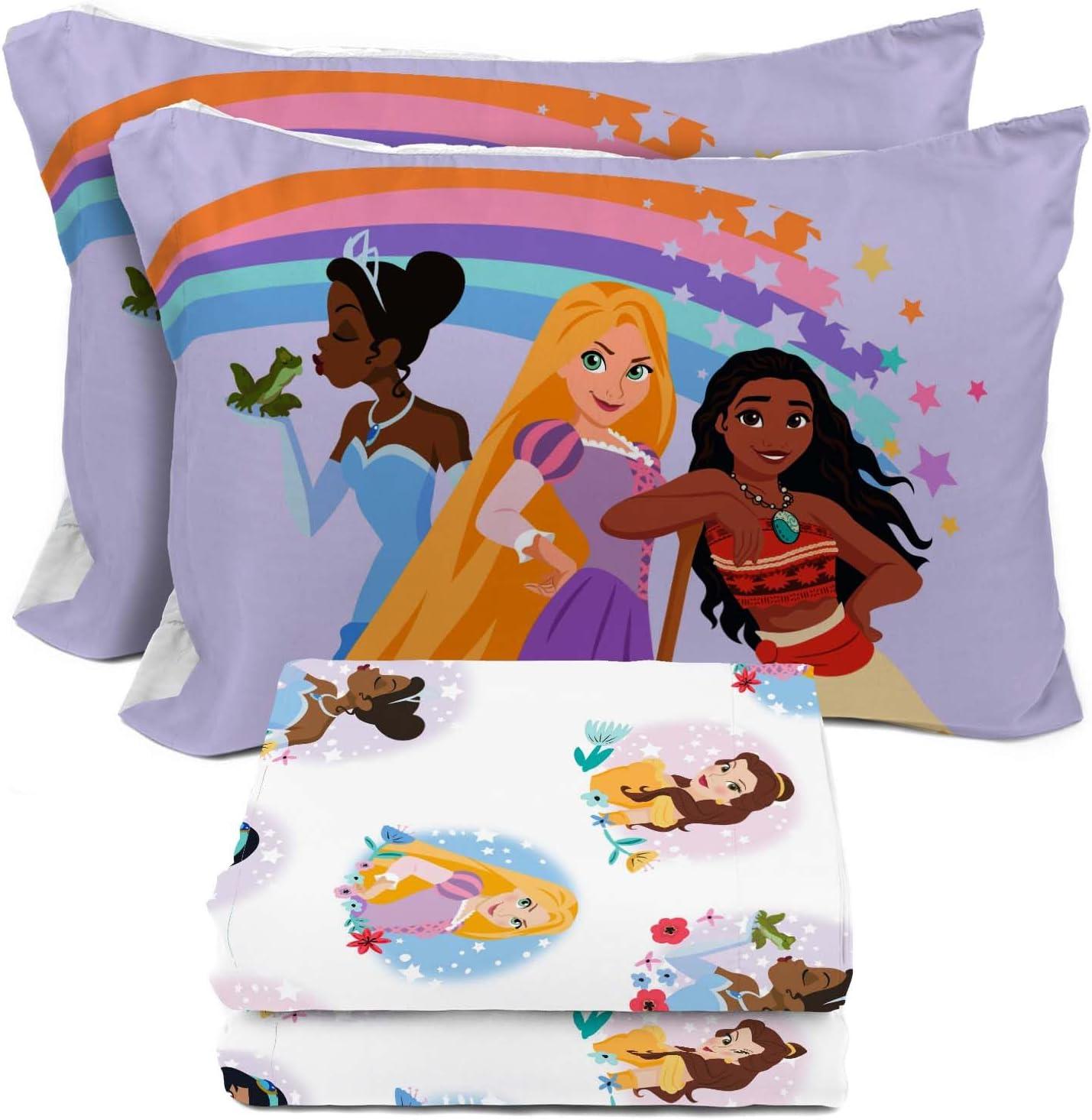 imageSunny Side Up Bluey amp Friends Full Sheet Set 4 Piece Kids Bedding Set Includes Pillow Cover Super Soft Microfiber SheetsWhite Princess