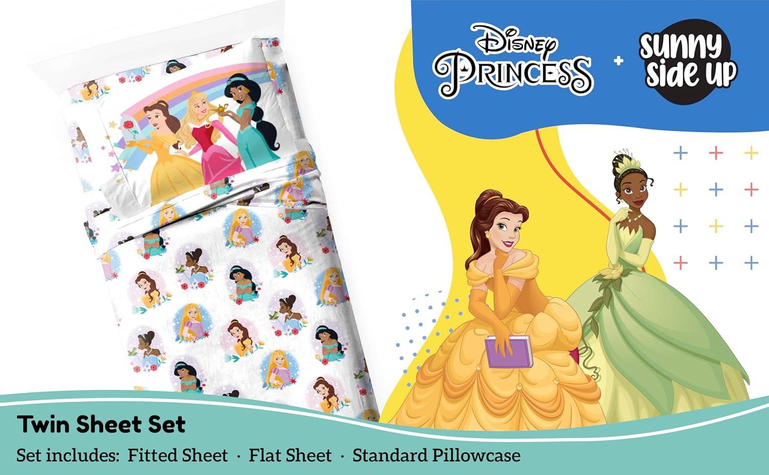 imageSunny Side Up Bluey amp Friends Full Sheet Set 4 Piece Kids Bedding Set Includes Pillow Cover Super Soft Microfiber SheetsWhite Princess