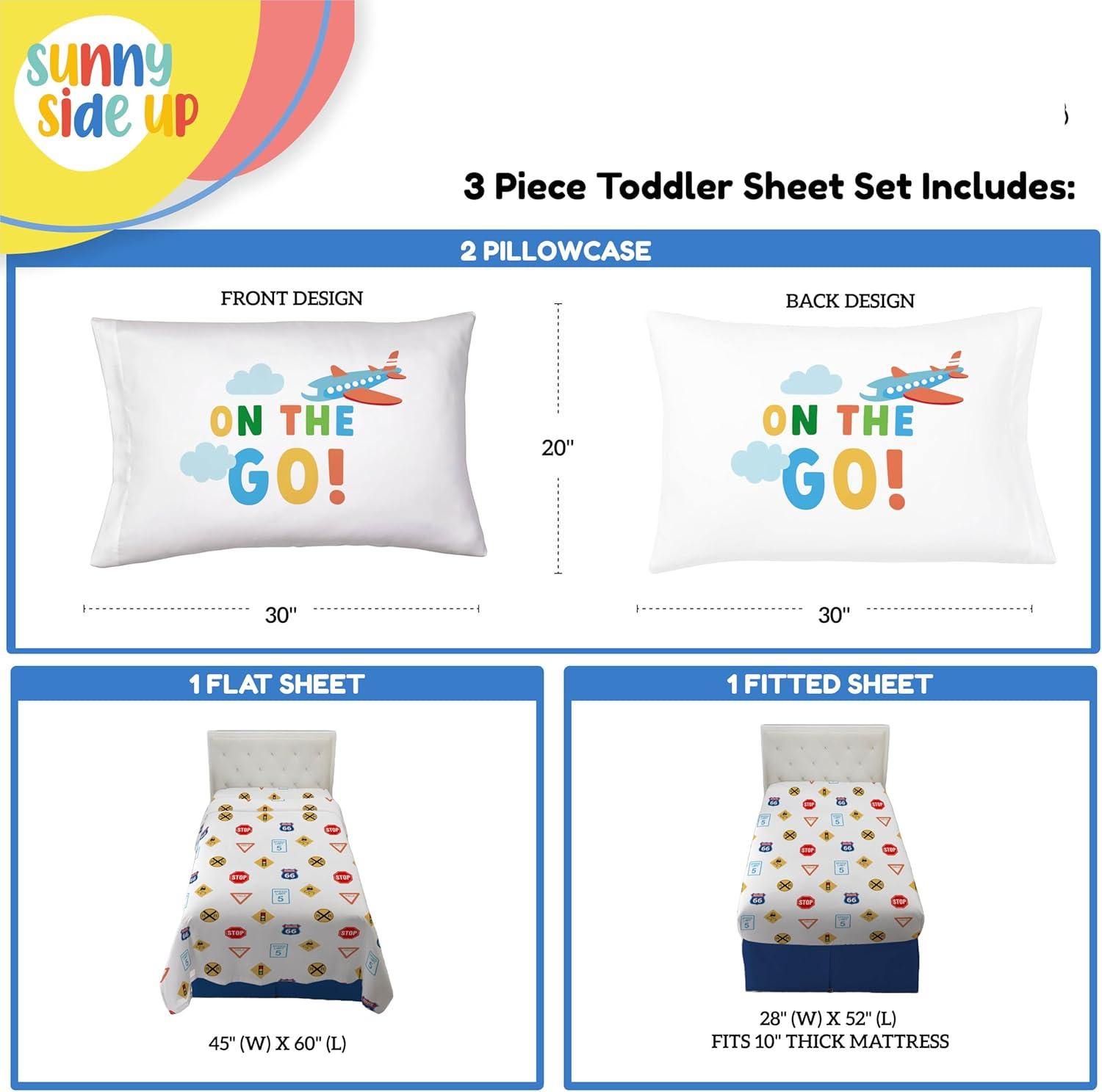 imageSunny Side Up Bluey amp Friends Full Sheet Set 4 Piece Kids Bedding Set Includes Pillow Cover Super Soft Microfiber SheetsWhite on the Go