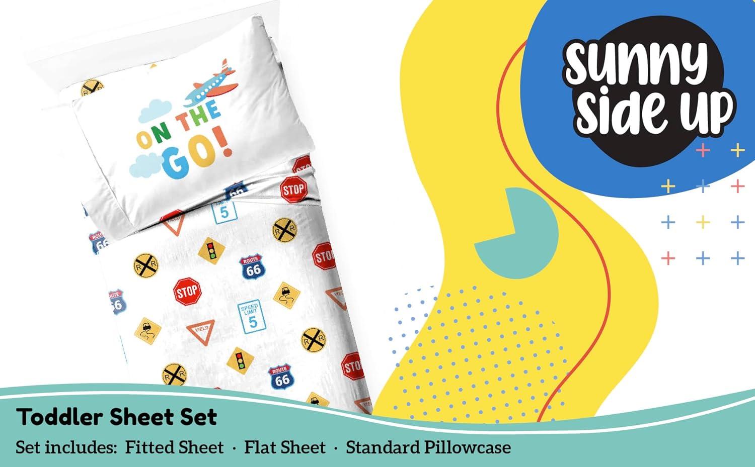 imageSunny Side Up Bluey amp Friends Full Sheet Set 4 Piece Kids Bedding Set Includes Pillow Cover Super Soft Microfiber SheetsWhite on the Go