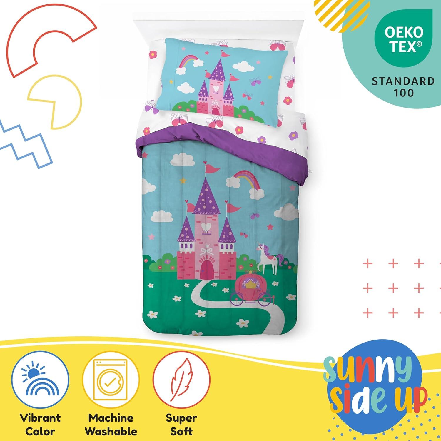 imageSunny Side Up Bluey amp Friends Toddler Comforter Set 4 Piece Preschool Bedding Includes Comforter Sheets amp Pillow Cover Super Soft Microfiber Bed SetMulti Magic Castle
