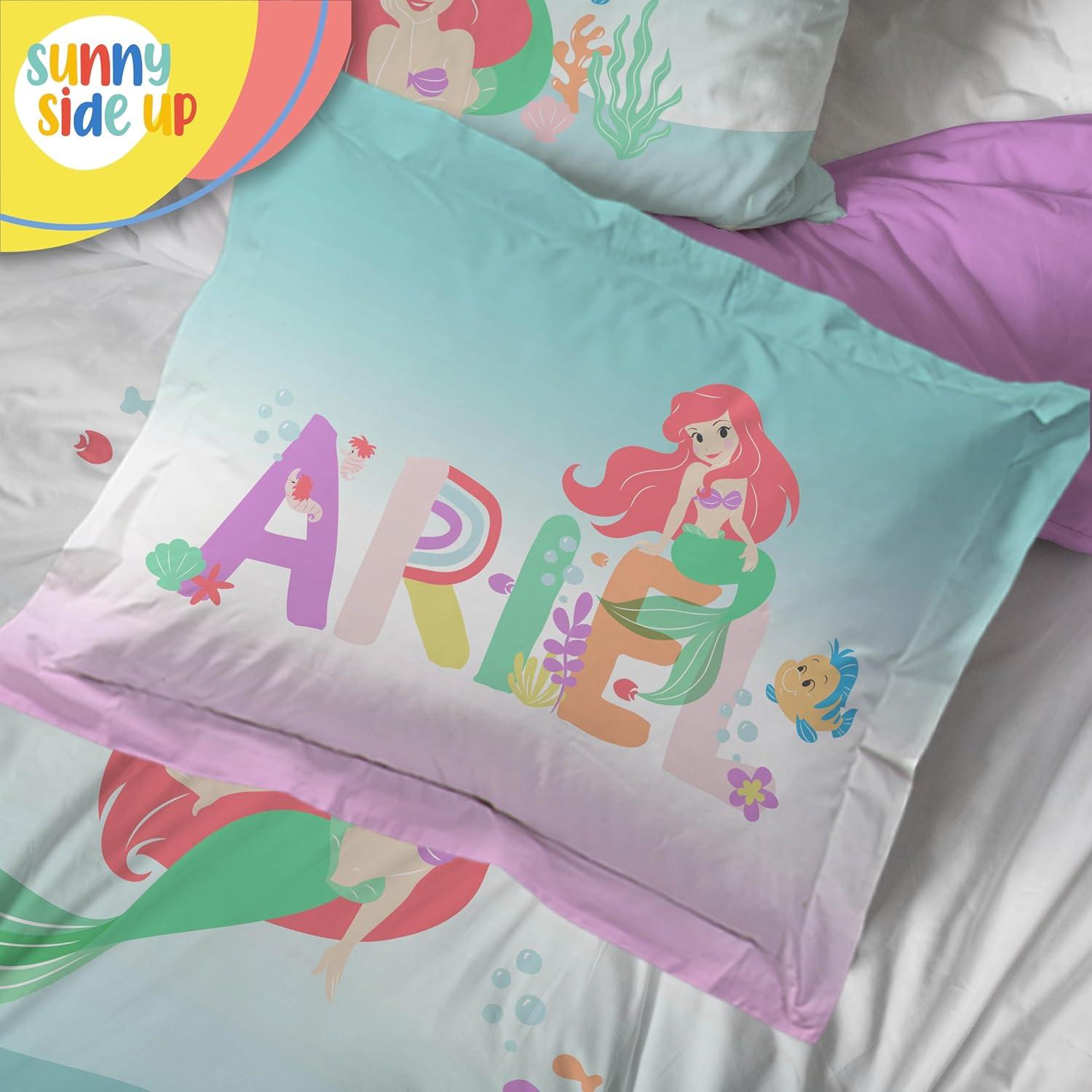 imageSunny Side Up Bluey amp Friends Toddler Comforter Set 4 Piece Preschool Bedding Includes Comforter Sheets amp Pillow Cover Super Soft Microfiber Bed SetMulti Little Mermaid