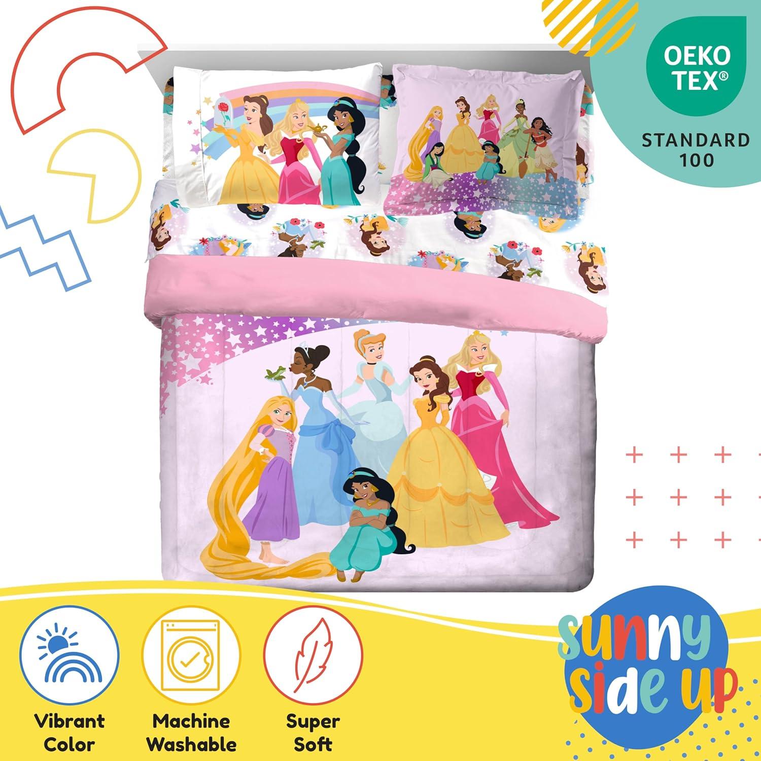 imageSunny Side Up Bluey amp Friends Toddler Comforter Set 4 Piece Preschool Bedding Includes Comforter Sheets amp Pillow Cover Super Soft Microfiber Bed SetPink Princess