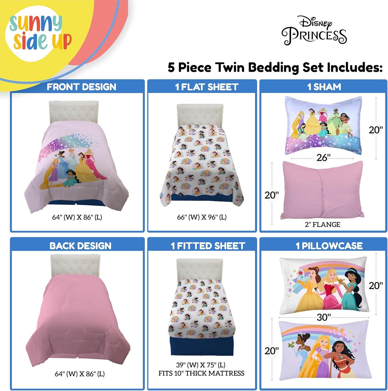 imageSunny Side Up Bluey amp Friends Toddler Comforter Set 4 Piece Preschool Bedding Includes Comforter Sheets amp Pillow Cover Super Soft Microfiber Bed SetPink Princess