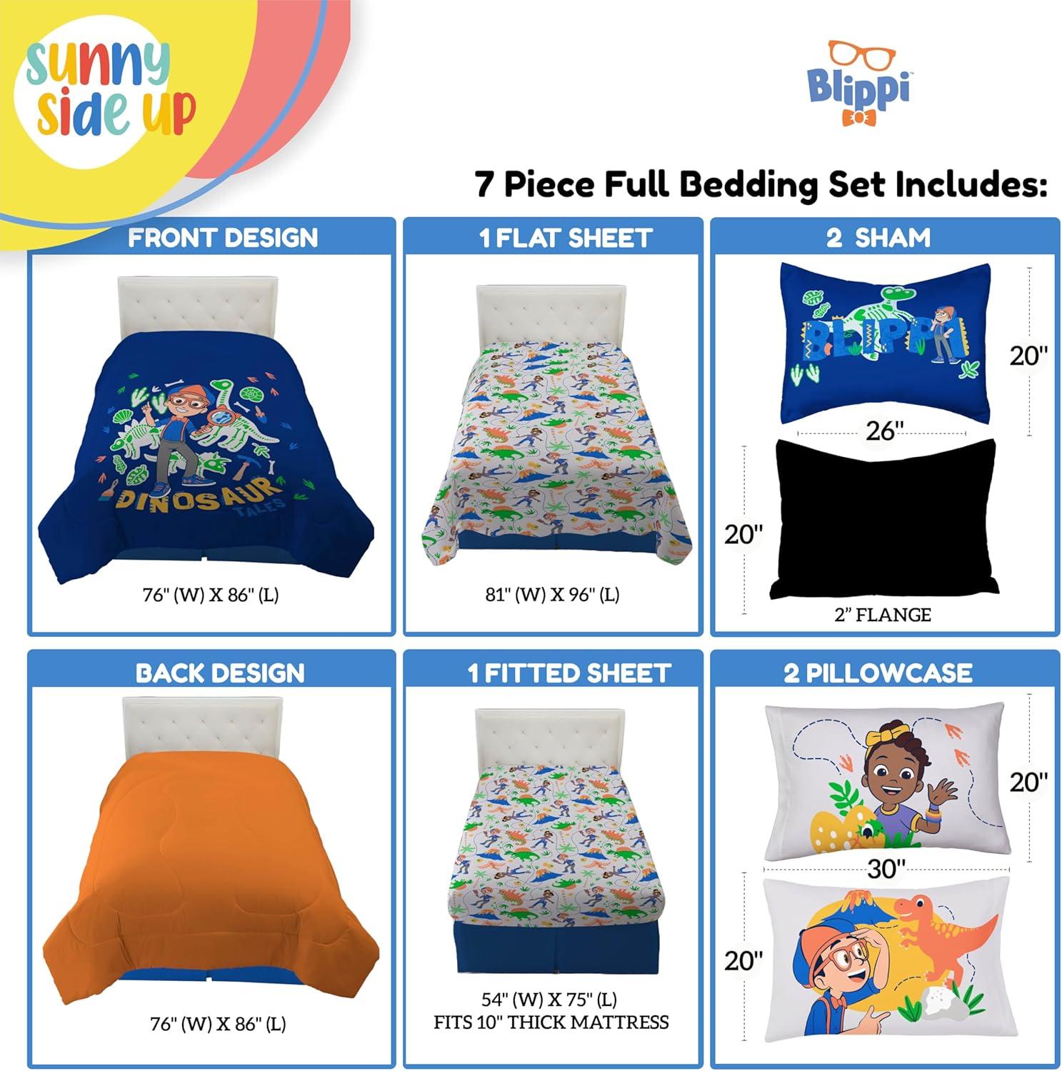 imageSunny Side Up Bluey amp Friends Toddler Comforter Set 4 Piece Preschool Bedding Includes Comforter Sheets amp Pillow Cover Super Soft Microfiber Bed SetBlue Blippi