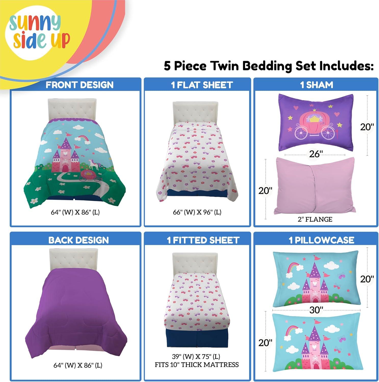 imageSunny Side Up Bluey amp Friends Toddler Comforter Set 4 Piece Preschool Bedding Includes Comforter Sheets amp Pillow Cover Super Soft Microfiber Bed SetMulti Magic Castle