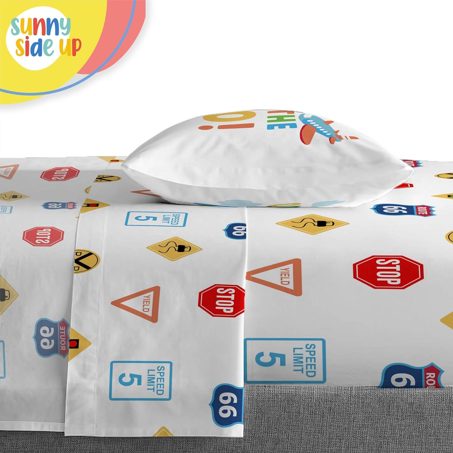 imageSunny Side Up Bluey amp Friends Toddler Comforter Set 4 Piece Preschool Bedding Includes Comforter Sheets amp Pillow Cover Super Soft Microfiber Bed SetBlue on the Go