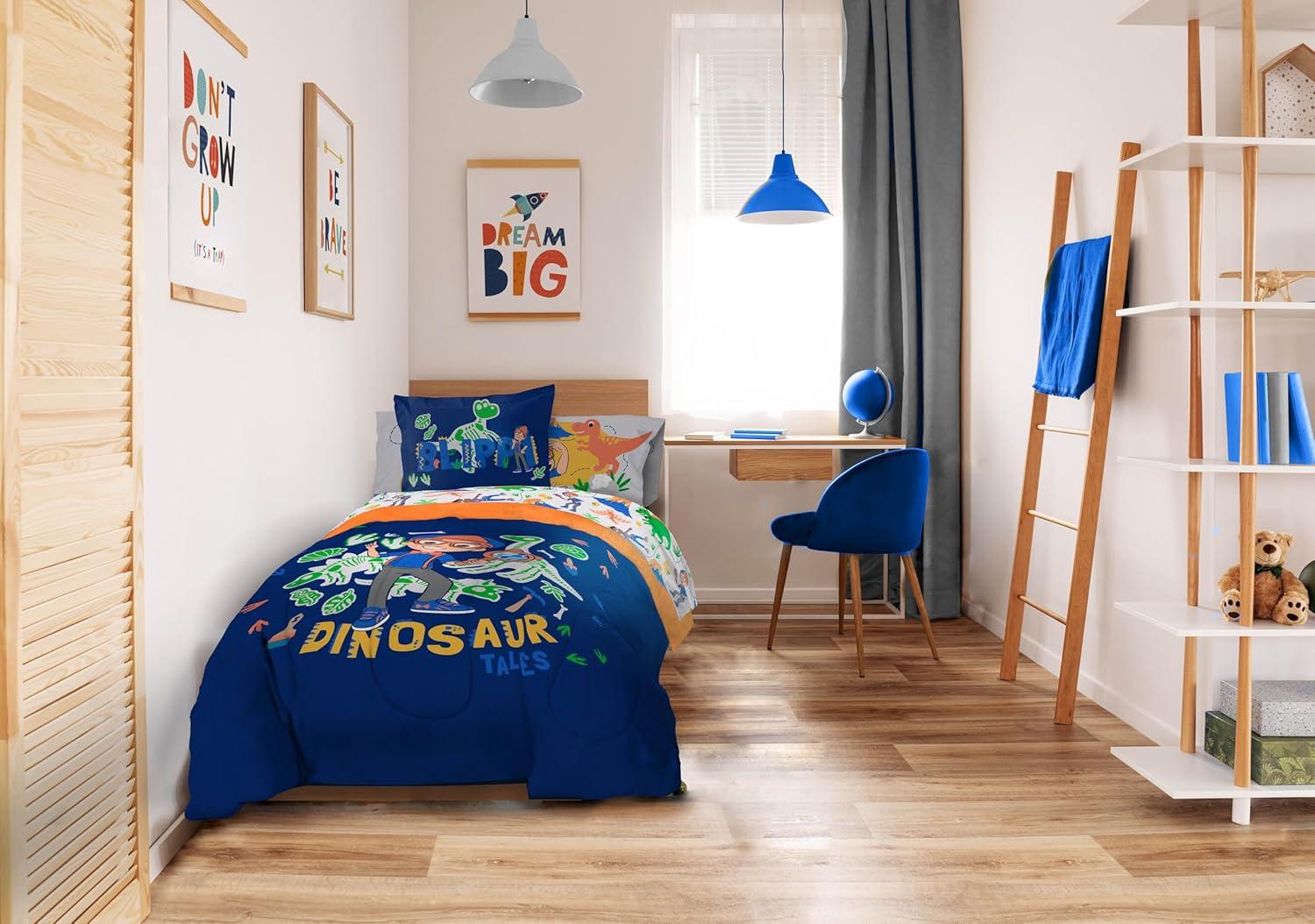 imageSunny Side Up Bluey amp Friends Toddler Comforter Set 4 Piece Preschool Bedding Includes Comforter Sheets amp Pillow Cover Super Soft Microfiber Bed SetBlue Blippi