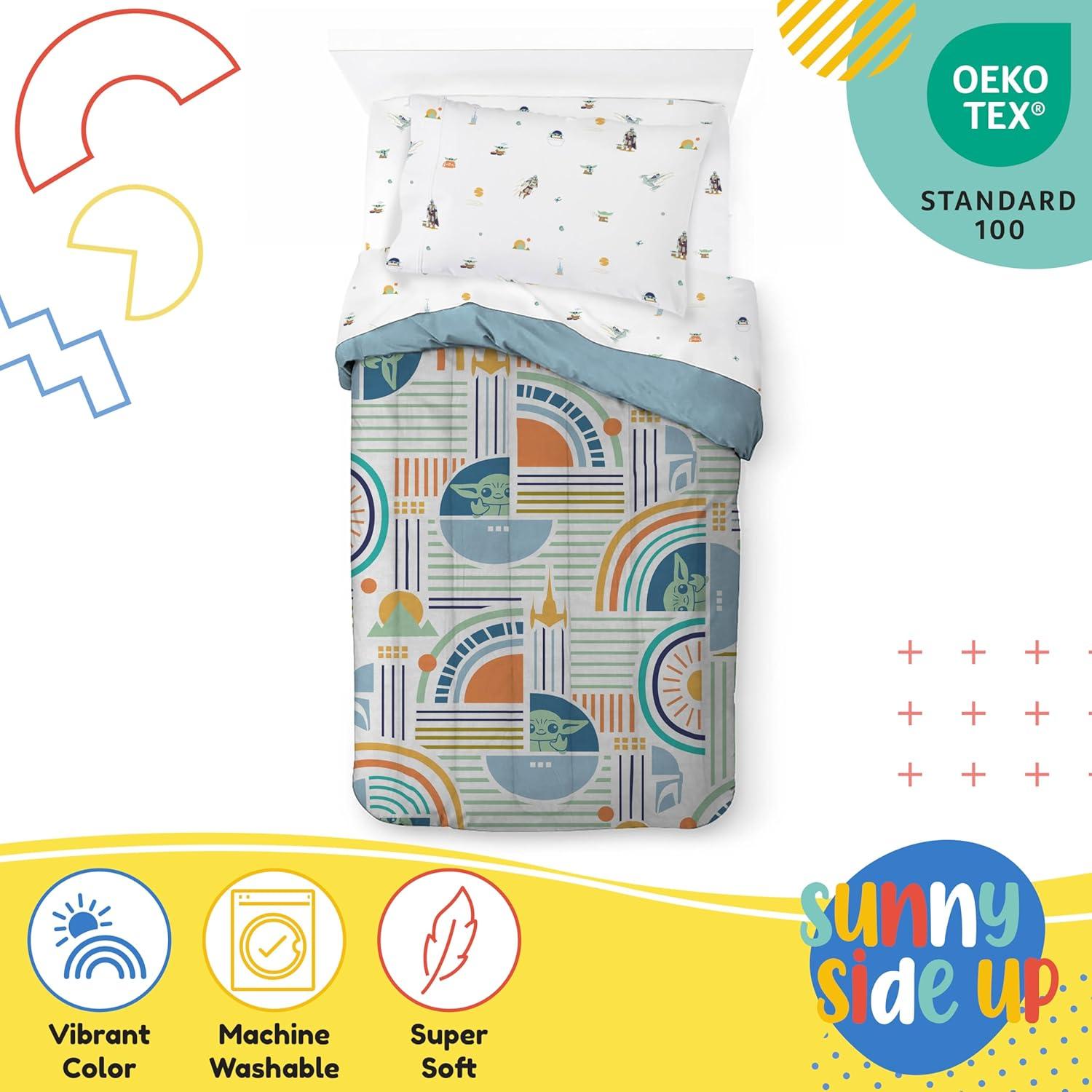 imageSunny Side Up Bluey amp Friends Toddler Comforter Set 4 Piece Preschool Bedding Includes Comforter Sheets amp Pillow Cover Super Soft Microfiber Bed SetMulti the Mandalorian