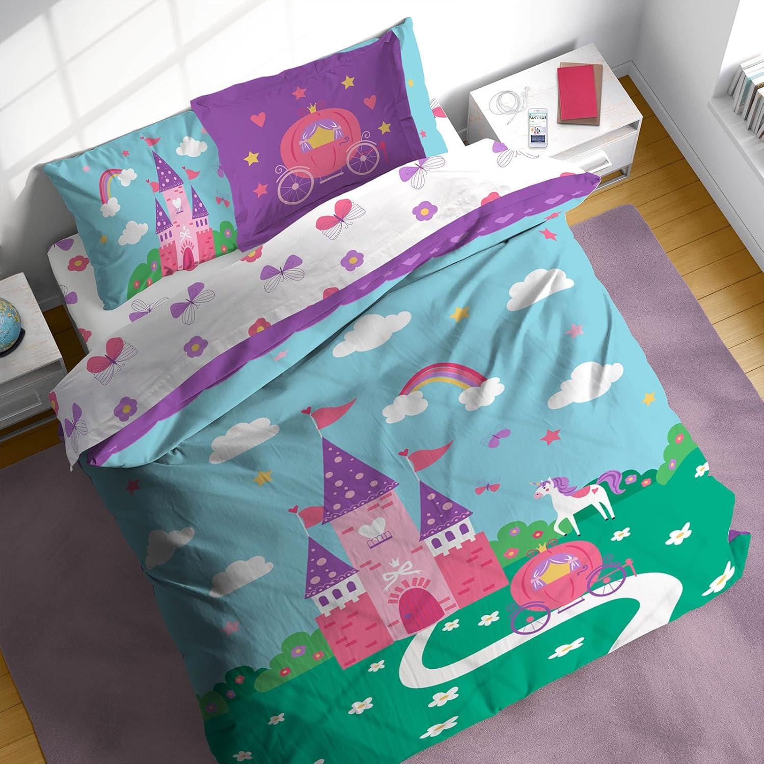 imageSunny Side Up Bluey amp Friends Toddler Comforter Set 4 Piece Preschool Bedding Includes Comforter Sheets amp Pillow Cover Super Soft Microfiber Bed SetMulti Magic Castle