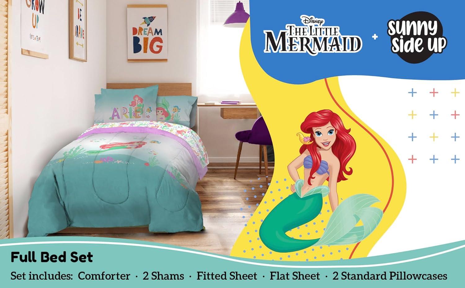 imageSunny Side Up Bluey amp Friends Toddler Comforter Set 4 Piece Preschool Bedding Includes Comforter Sheets amp Pillow Cover Super Soft Microfiber Bed SetMulti Little Mermaid
