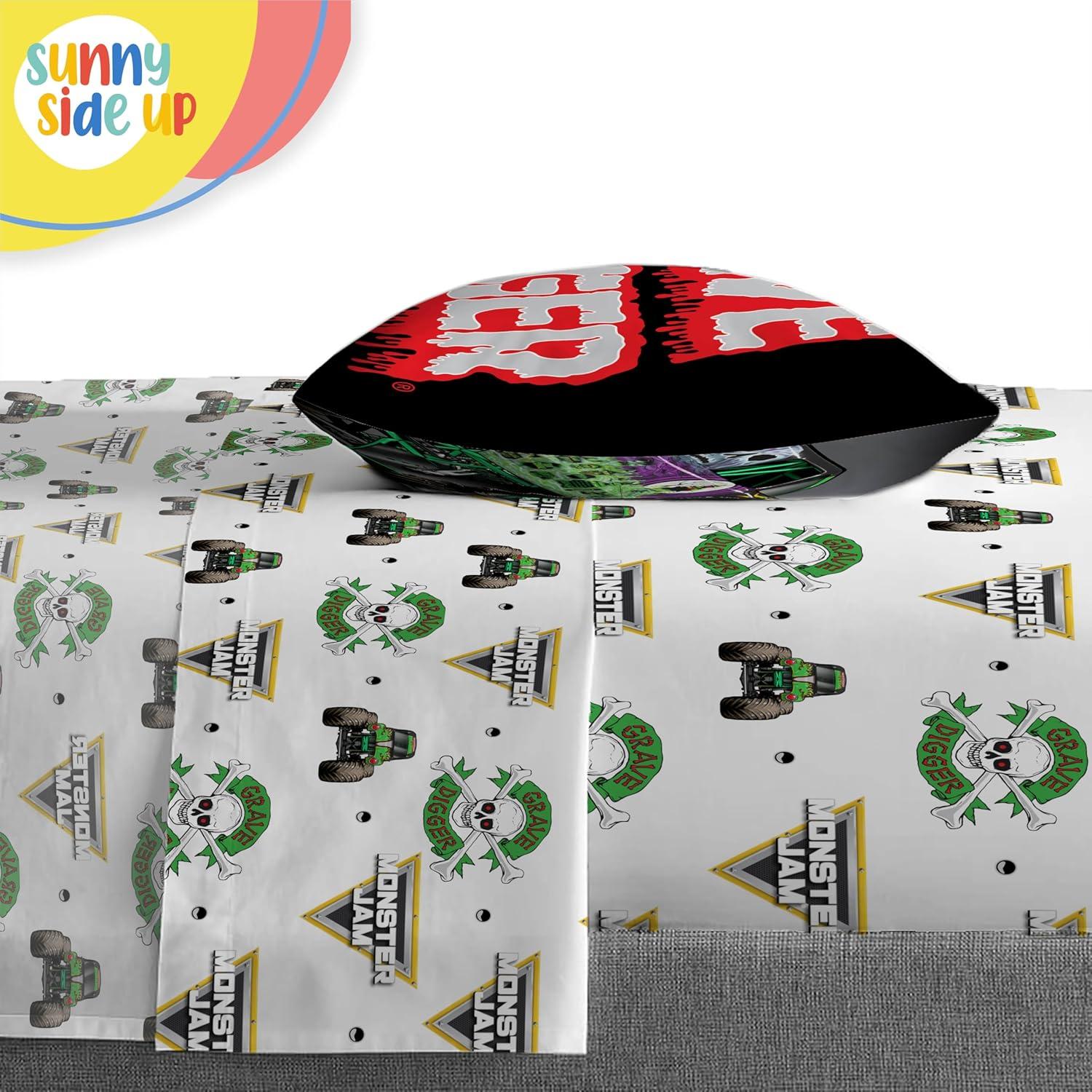 imageSunny Side Up Bluey amp Friends Toddler Comforter Set 4 Piece Preschool Bedding Includes Comforter Sheets amp Pillow Cover Super Soft Microfiber Bed SetMulti Monster Jam