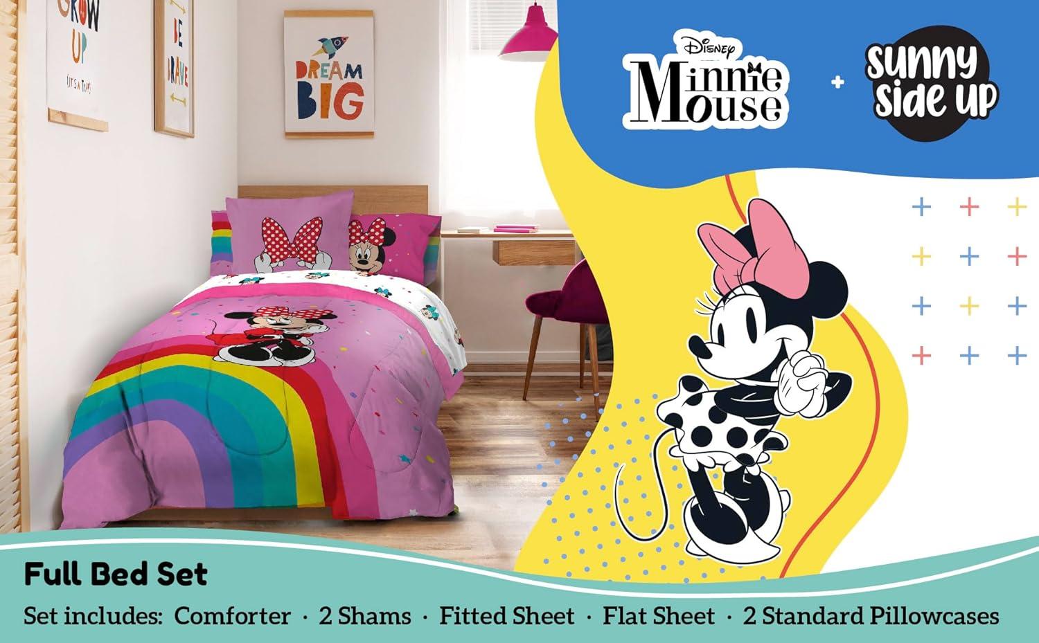 imageSunny Side Up Bluey amp Friends Toddler Comforter Set 4 Piece Preschool Bedding Includes Comforter Sheets amp Pillow Cover Super Soft Microfiber Bed SetPink Minnie Mouse