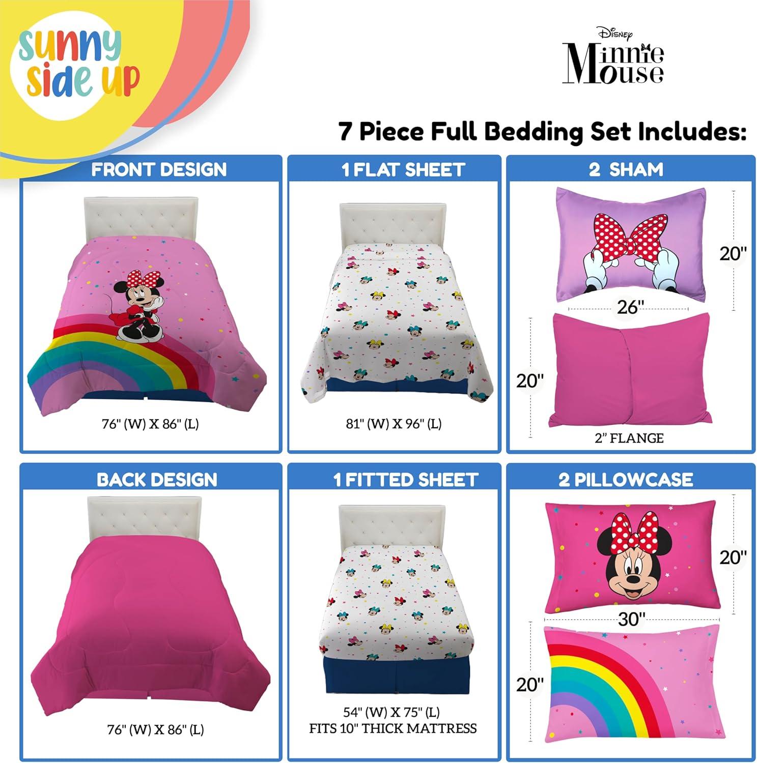 imageSunny Side Up Bluey amp Friends Toddler Comforter Set 4 Piece Preschool Bedding Includes Comforter Sheets amp Pillow Cover Super Soft Microfiber Bed SetPink Minnie Mouse
