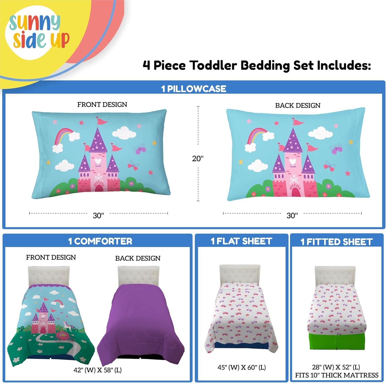 imageSunny Side Up Bluey amp Friends Toddler Comforter Set 4 Piece Preschool Bedding Includes Comforter Sheets amp Pillow Cover Super Soft Microfiber Bed SetMulti Magic Castle