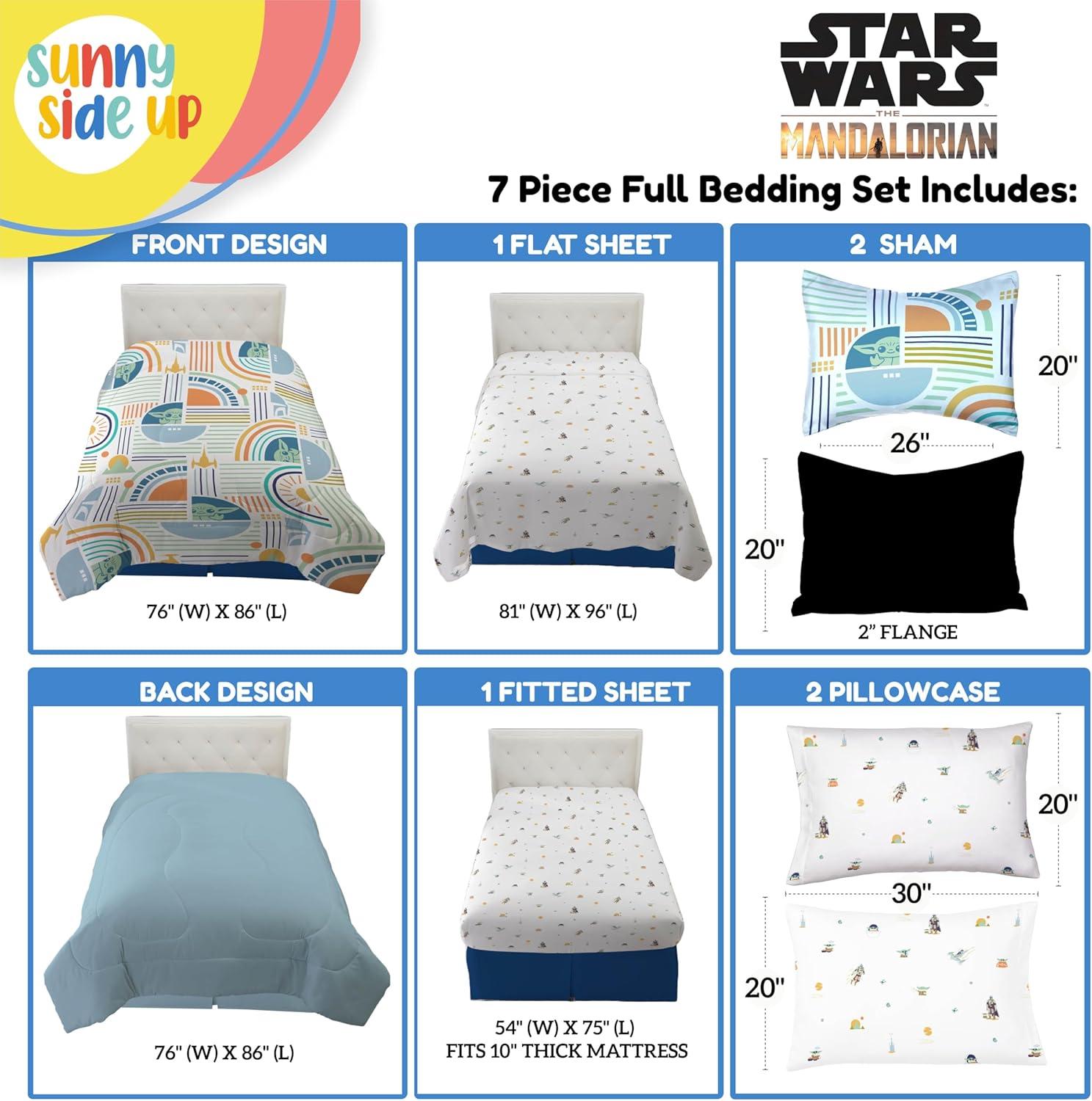 imageSunny Side Up Bluey amp Friends Toddler Comforter Set 4 Piece Preschool Bedding Includes Comforter Sheets amp Pillow Cover Super Soft Microfiber Bed SetMulti the Mandalorian
