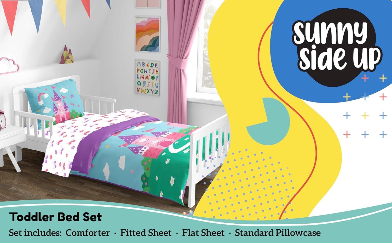 imageSunny Side Up Bluey amp Friends Toddler Comforter Set 4 Piece Preschool Bedding Includes Comforter Sheets amp Pillow Cover Super Soft Microfiber Bed SetMulti Magic Castle
