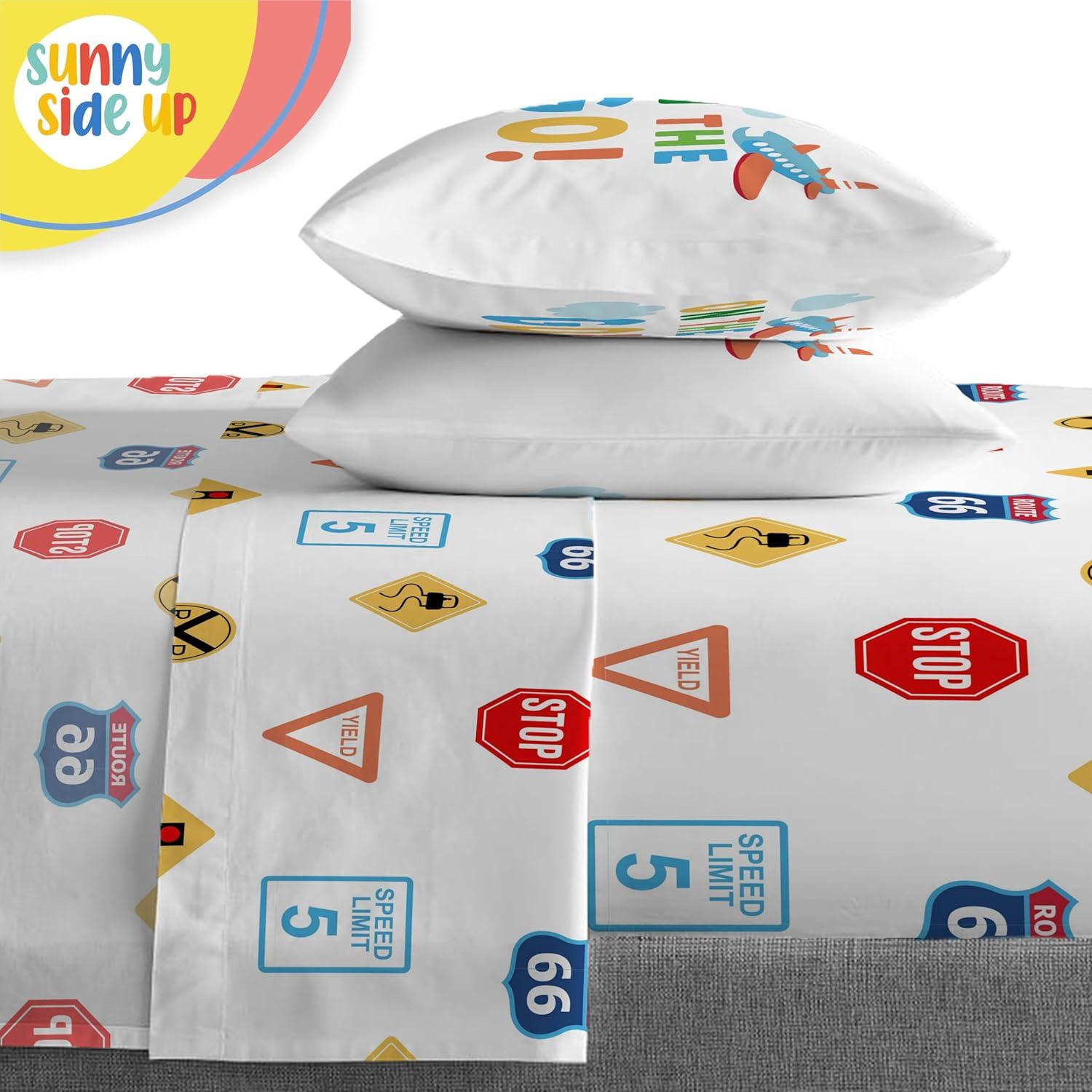 imageSunny Side Up Bluey amp Friends Toddler Comforter Set 4 Piece Preschool Bedding Includes Comforter Sheets amp Pillow Cover Super Soft Microfiber Bed SetBlue on the Go
