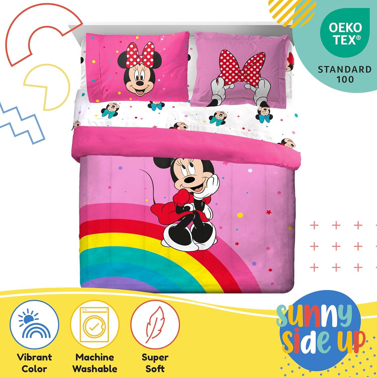 imageSunny Side Up Bluey amp Friends Toddler Comforter Set 4 Piece Preschool Bedding Includes Comforter Sheets amp Pillow Cover Super Soft Microfiber Bed SetPink Minnie Mouse