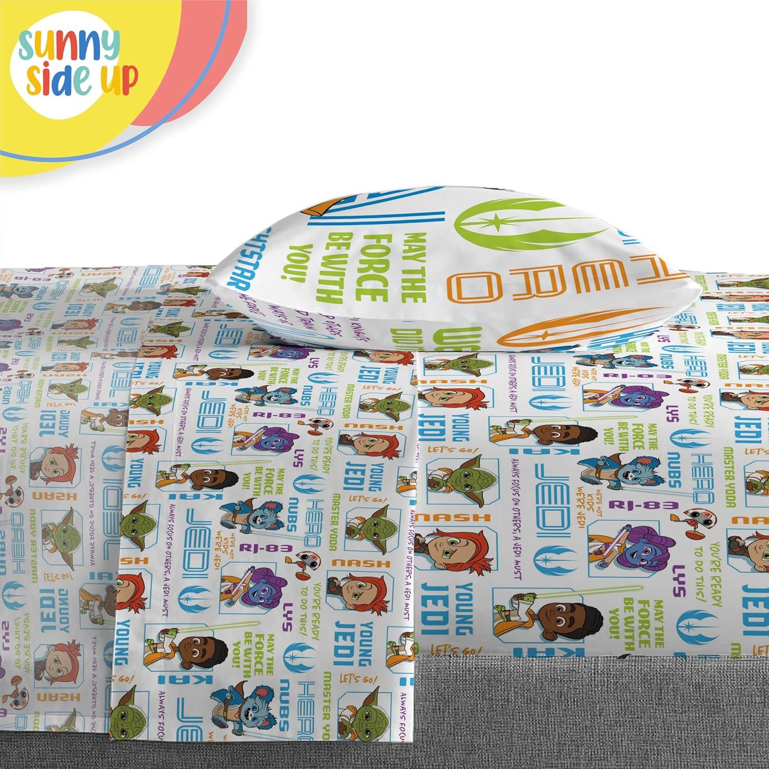 imageSunny Side Up Bluey amp Friends Toddler Comforter Set 4 Piece Preschool Bedding Includes Comforter Sheets amp Pillow Cover Super Soft Microfiber Bed SetMulti Young Jedi