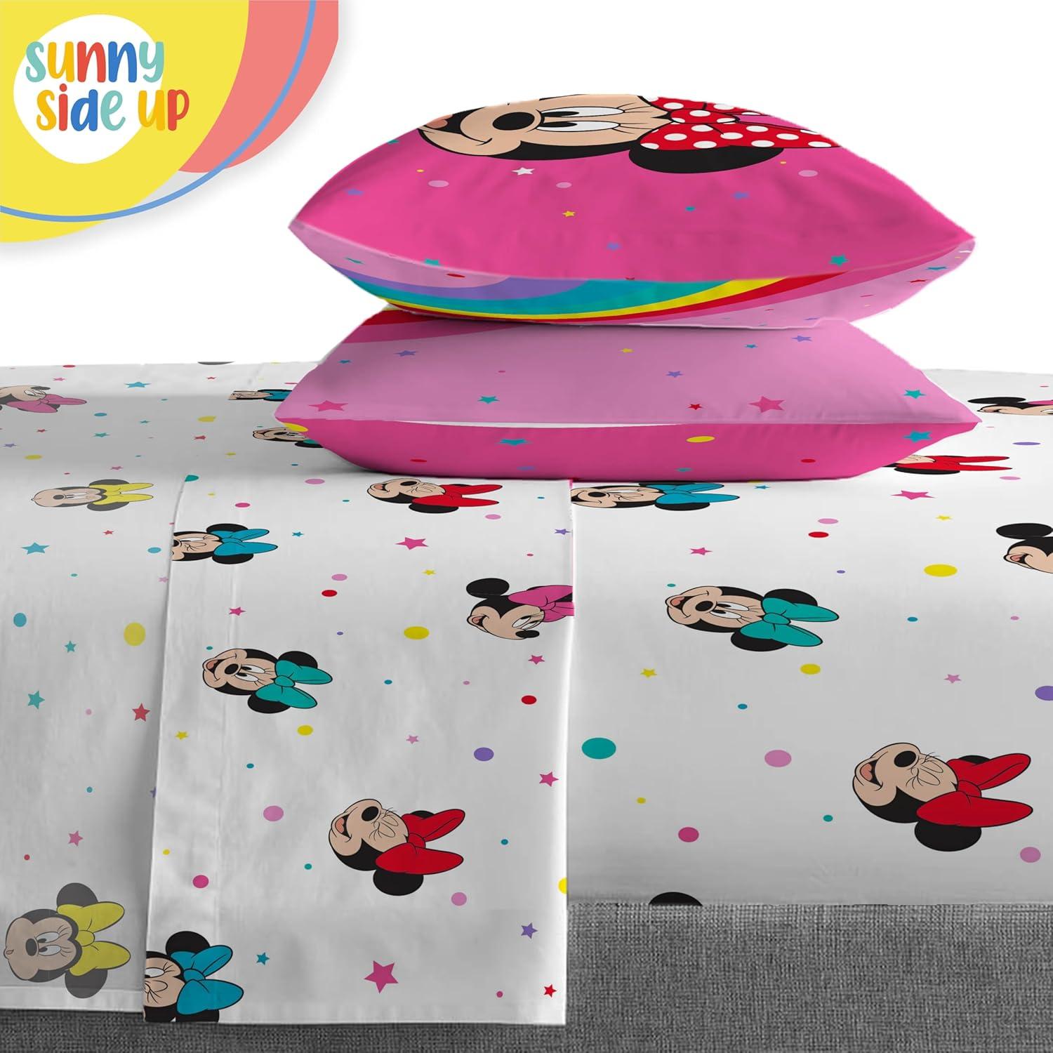 imageSunny Side Up Bluey amp Friends Toddler Comforter Set 4 Piece Preschool Bedding Includes Comforter Sheets amp Pillow Cover Super Soft Microfiber Bed SetPink Minnie Mouse
