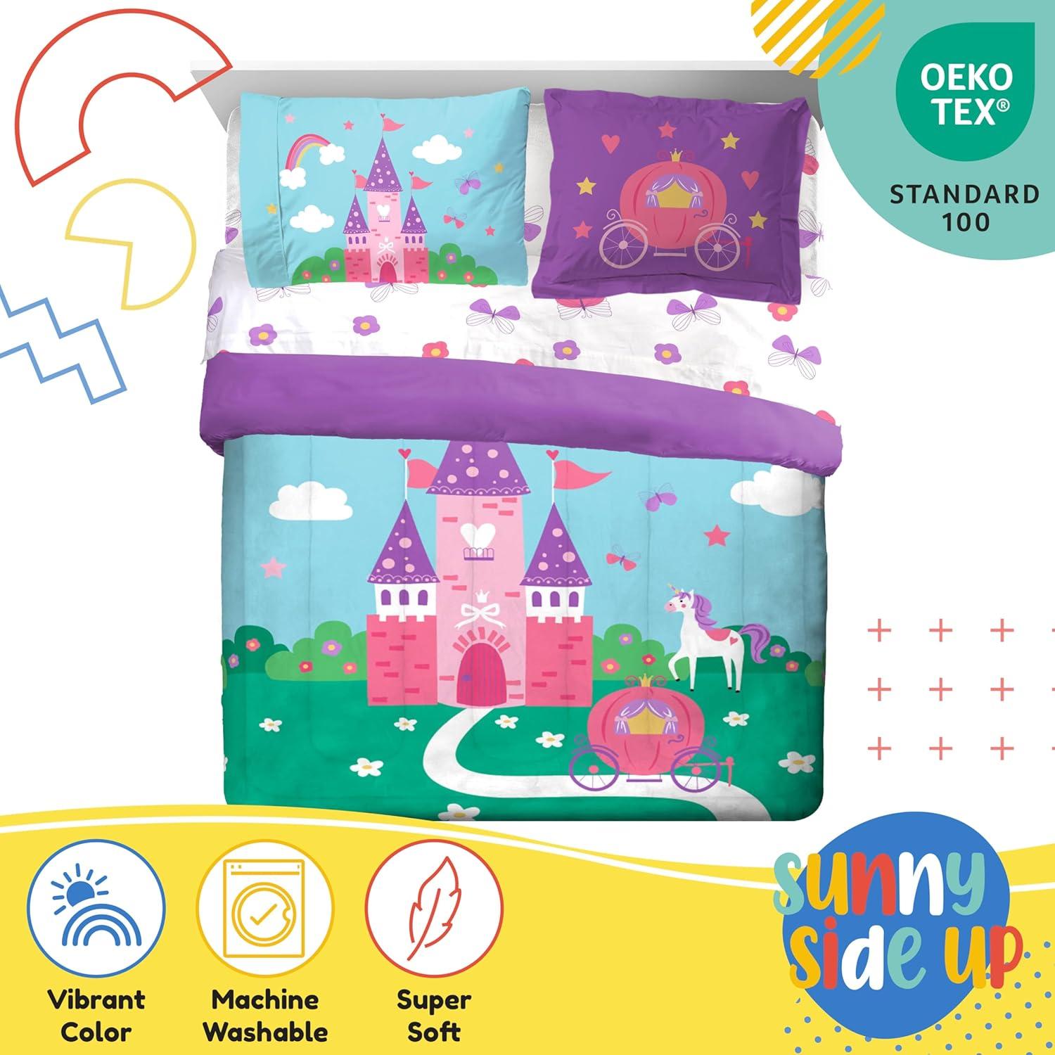 imageSunny Side Up Bluey amp Friends Toddler Comforter Set 4 Piece Preschool Bedding Includes Comforter Sheets amp Pillow Cover Super Soft Microfiber Bed SetMulti Magic Castle
