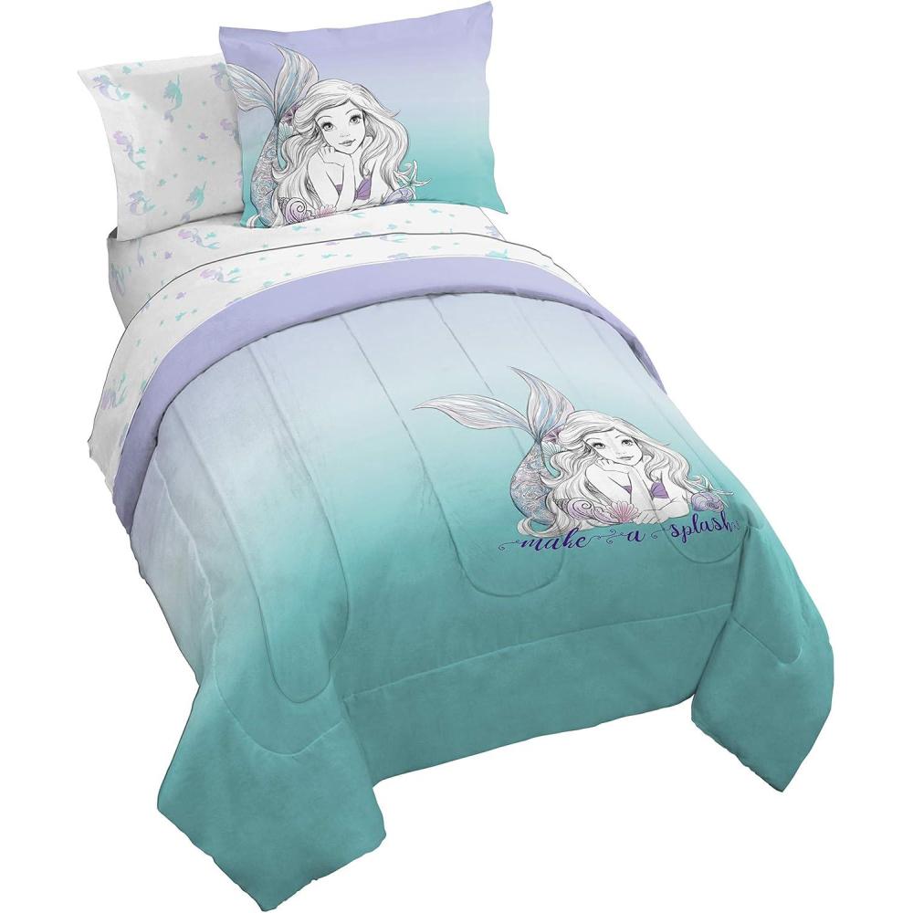 imageJay Franco Bluey amp Bingo 5 Piece Twin Size Bed Set  Includes Comforter amp Sheet Set  Super Soft Kids Bedding Fade Resistant Microfiber Official Bluey ProductTeal  Little Mermaid
