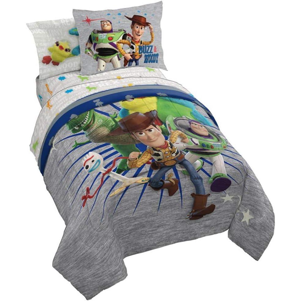 imageJay Franco Bluey amp Bingo 5 Piece Twin Size Bed Set Includes Comforter amp Sheet Set Super Soft Kids Bedding Fade Resistant Microfiber Official Bluey ProductToy Story 4