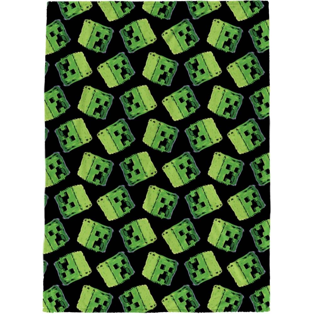 imageJay Franco Bluey amp Bingo Plush Throw Blanket for Boys amp Girls 46 x 60 Soft Fleece Kids Blanket for Bedroom Couch amp Travel Official Licensed ProductBlack Minecraft Creeper