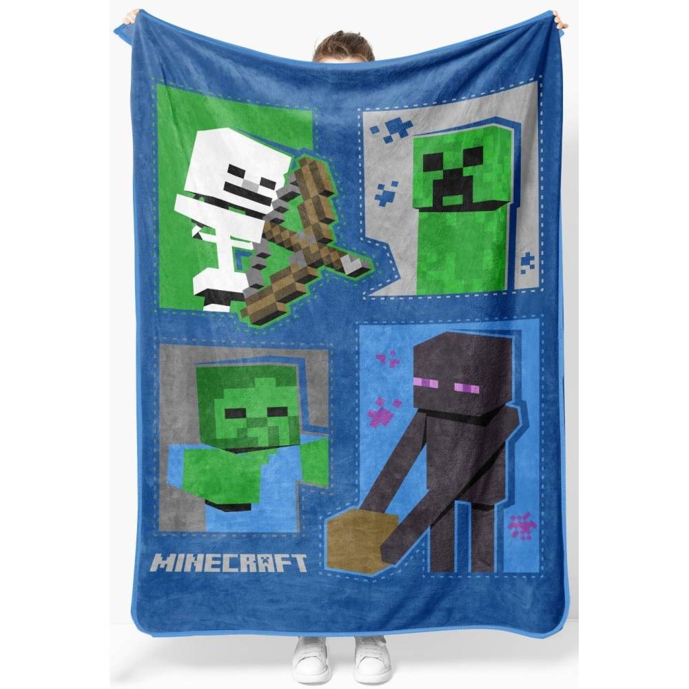 imageJay Franco Bluey amp Bingo Plush Throw Blanket for Boys amp Girls 46 x 60 Soft Fleece Kids Blanket for Bedroom Couch amp Travel Official Licensed ProductBlue Minecraft