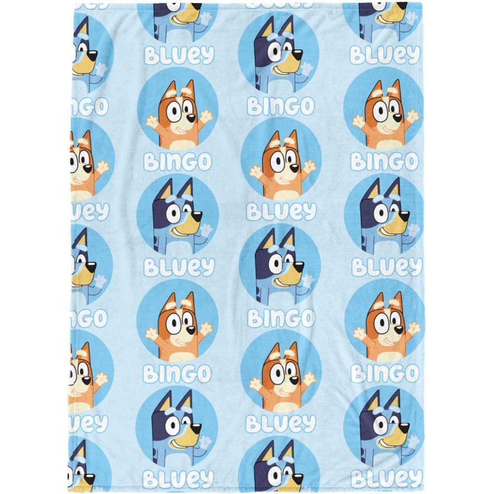 imageJay Franco Bluey amp Bingo Plush Throw Blanket for Boys amp Girls 46 x 60 Soft Fleece Kids Blanket for Bedroom Couch amp Travel Official Licensed ProductBlue Bluey