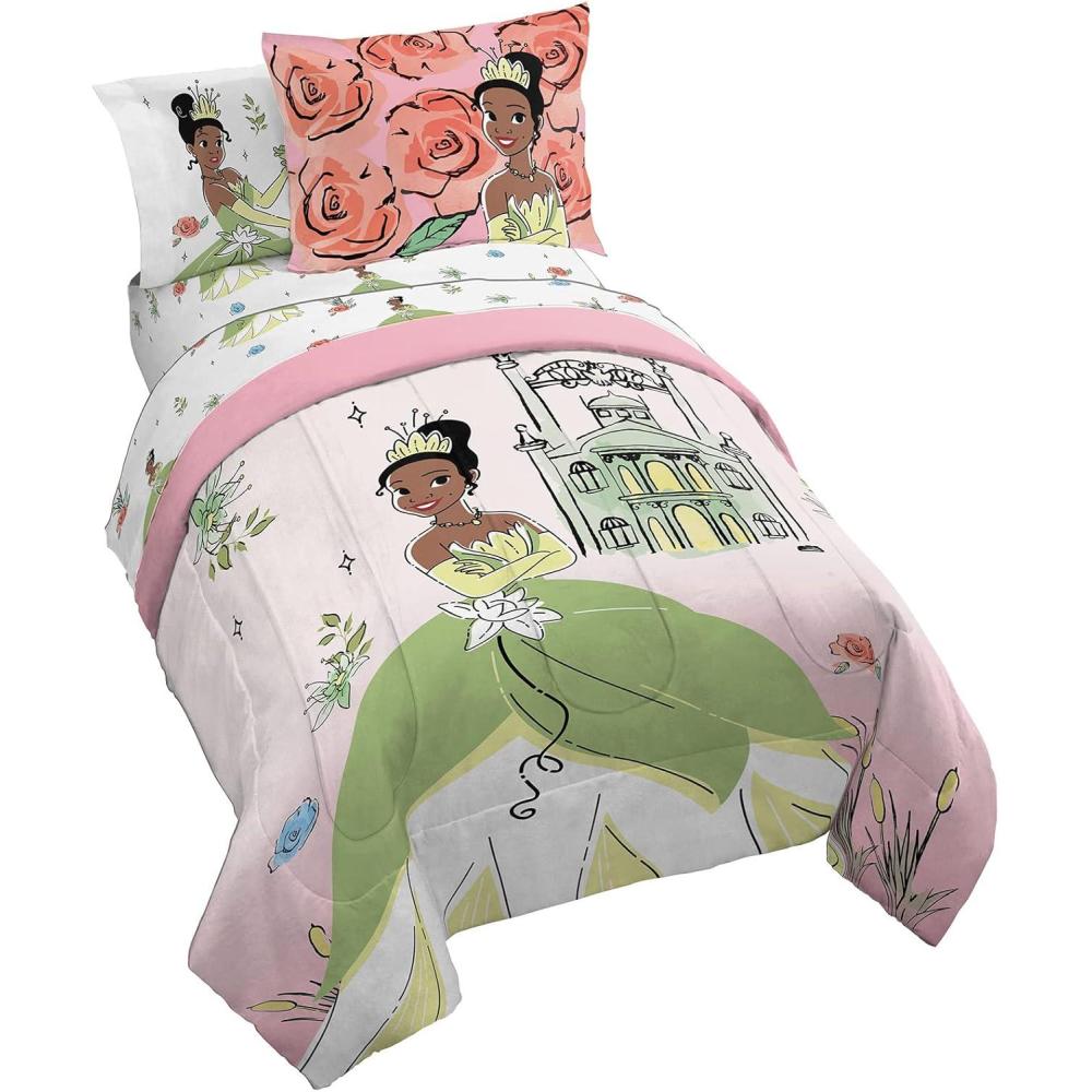 imageJay Franco Bluey amp Bingo Twin Comforter Set 5 Piece Bed Set Includes Sheet Set amp Pillow Covers Super Soft Clouds amp Stars Kids BeddingPink Tiana