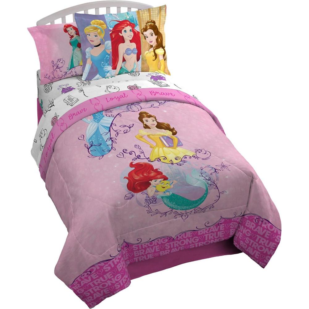 imageJay Franco Bluey amp Bingo Twin Comforter Set 5 Piece Bed Set Includes Sheet Set amp Pillow Covers Super Soft Clouds amp Stars Kids BeddingPrincess