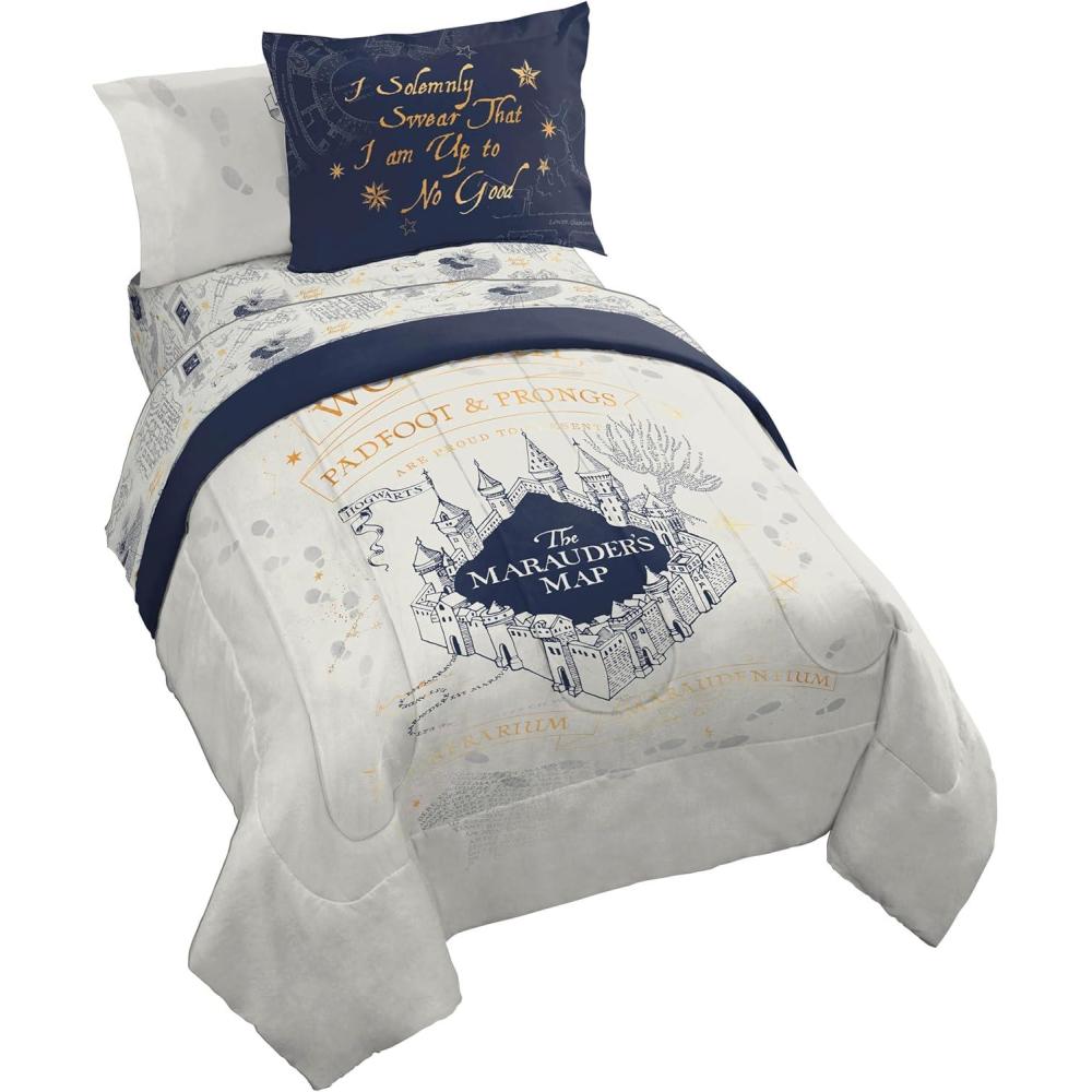 imageJay Franco Kids Comforter Set Includes Sheets and Pillow Covers Soft and Cozy Bed Set for Stylish Room Decor Blue Bluey 5 Piece Twin Size BeddingBeige Harry Potter