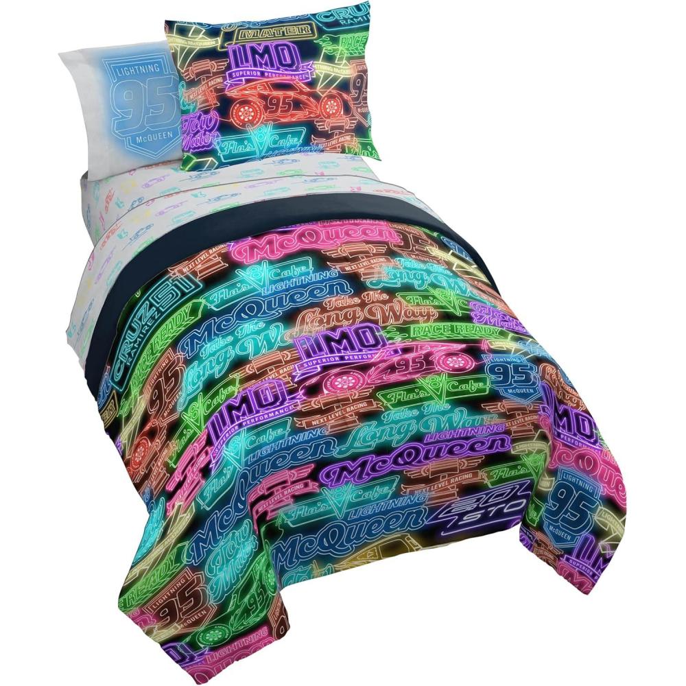 imageJay Franco Kids Comforter Set Includes Sheets and Pillow Covers  Soft and Cozy Bed Set for Stylish Room Decor Blue  Bluey 5 Piece Twin Size BeddingBlack  Cars