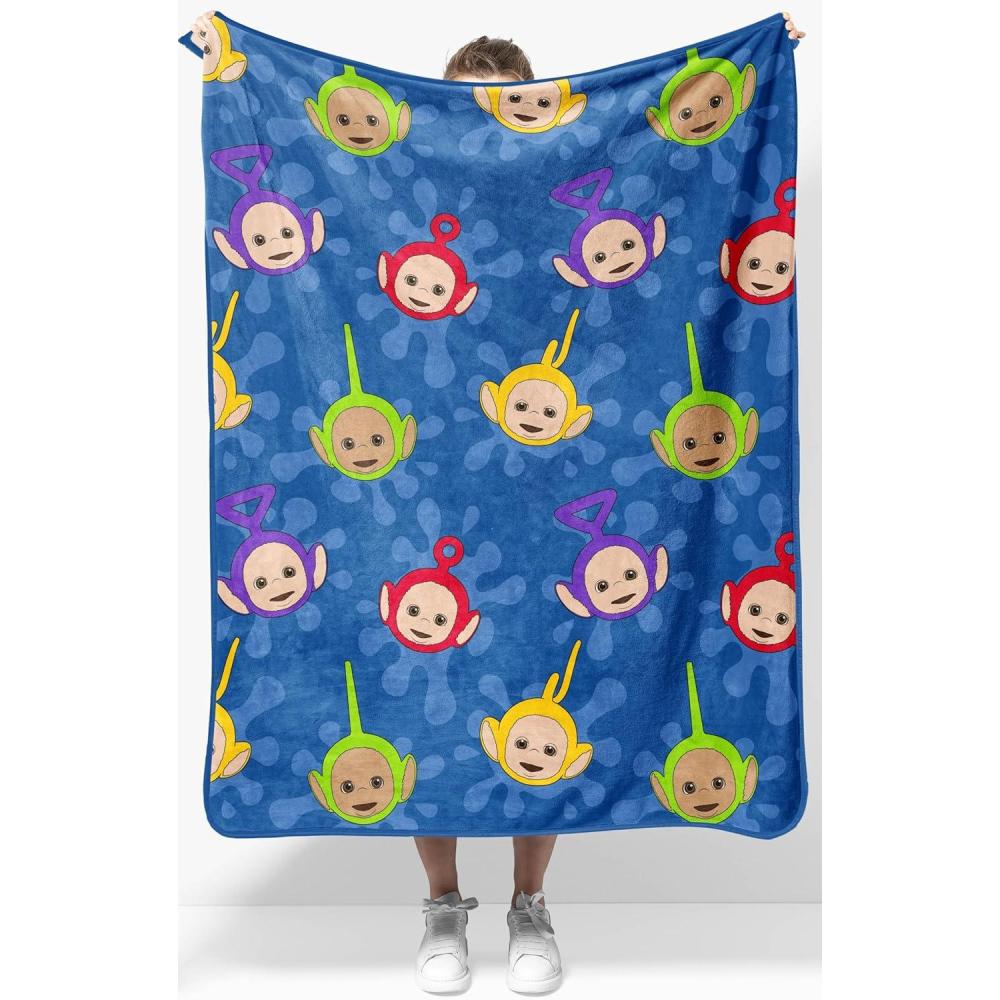 imageJay Franco Kids Plush Throw Blanket  Soft amp Comfy Throw for Couch or Bed  Cozy Home Dcor for Living Room amp Bedroom Blue  Bluey 40x50  Travel BlanketBlue  Teletubbies