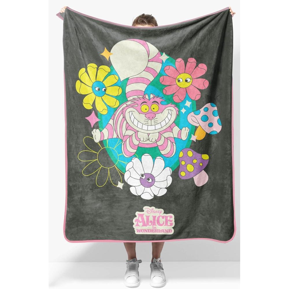 imageJay Franco Kids Plush Throw Blanket  Soft amp Comfy Throw for Couch or Bed  Cozy Home Dcor for Living Room amp Bedroom Blue  Bluey 40x50  Travel BlanketGray  Alice in Wonderland