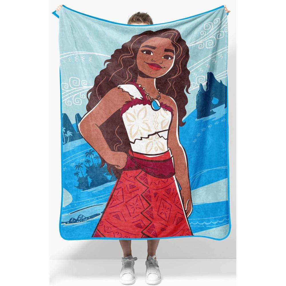 imageJay Franco Kids Plush Throw Blanket  Soft amp Comfy Throw for Couch or Bed  Cozy Home Dcor for Living Room amp Bedroom Blue  Bluey 40x50  Travel BlanketBlue  Moana