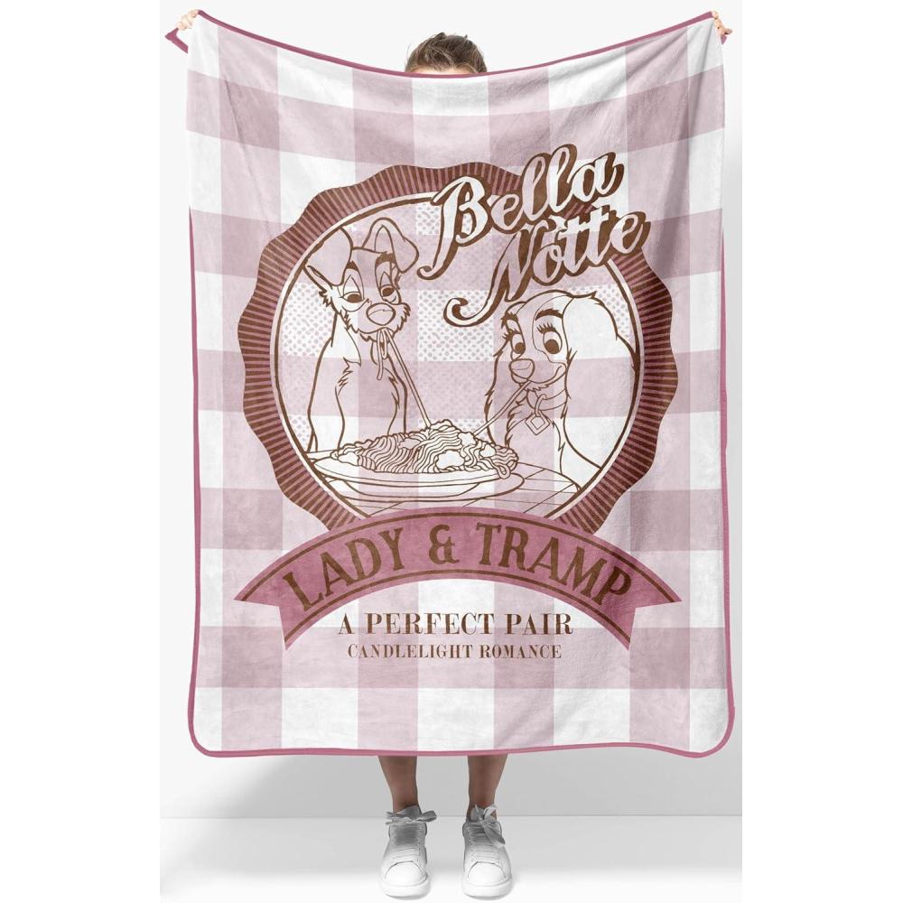 imageJay Franco Kids Plush Throw Blanket  Soft amp Comfy Throw for Couch or Bed  Cozy Home Dcor for Living Room amp Bedroom Multi  Bluey 46x60  Throw BlanketMulti  Lady and the Tramp