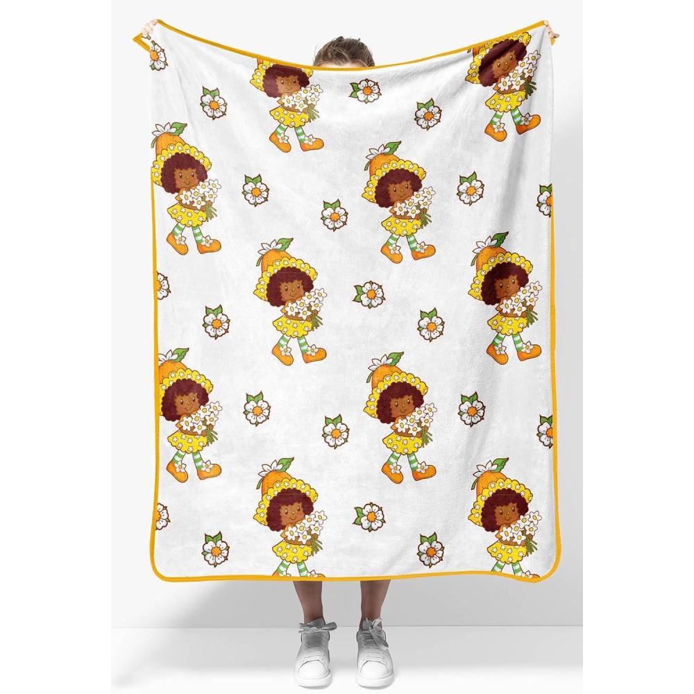 imageJay Franco Kids Plush Throw Blanket Soft amp Comfy Throw for Couch or Bed Cozy Home Dcor for Living Room amp Bedroom Multi Bluey 46x60 Throw BlanketWhite Orange Blossom
