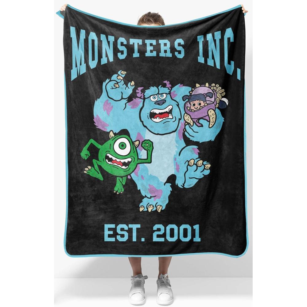 imageJay Franco Kids Plush Throw Blanket  Soft amp Comfy Throw for Couch or Bed  Cozy Home Dcor for Living Room amp Bedroom Multi  Bluey 46x60  Throw BlanketBlack  Monsters Inc