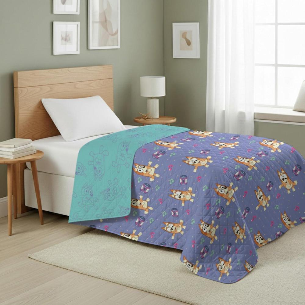 imageNorthwest Bluey Goofing Around Quilted Throw Blanket  Official Cartoon Throw Blanket Featuring Bluey for Adults Boys Girls Bed Couch or Playroom 60 x 80 InchesBingo Dance Party