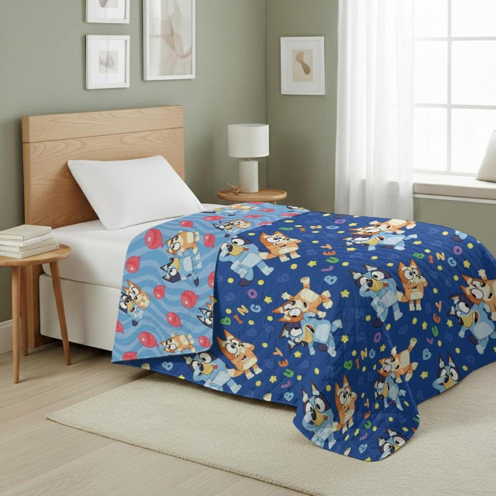 imageNorthwest Bluey Goofing Around Quilted Throw Blanket  Official Cartoon Throw Blanket Featuring Bluey for Adults Boys Girls Bed Couch or Playroom 60 x 80 InchesBluey Goofing Around