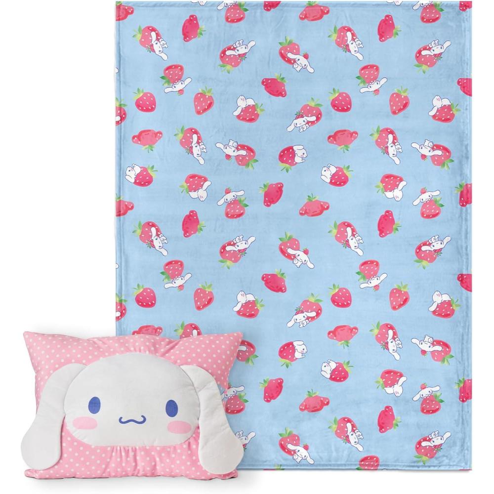 imageNorthwest Bluey Party Pups Silk Touch Throw Blanket 50 x 60 Inches with Bluey Plush Pocket Pillow 14 x 20 Inches Comfy amp Cozy Bluey Blanket amp Pillow Set for Boys and GirlsCinnamoroll Strawberry Delight