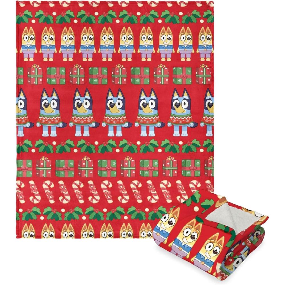 imageNorthwest Bluey Silk Touch Sherpa Throw Blanket 50 x 60 Family ChristmasChristmas Sweater
