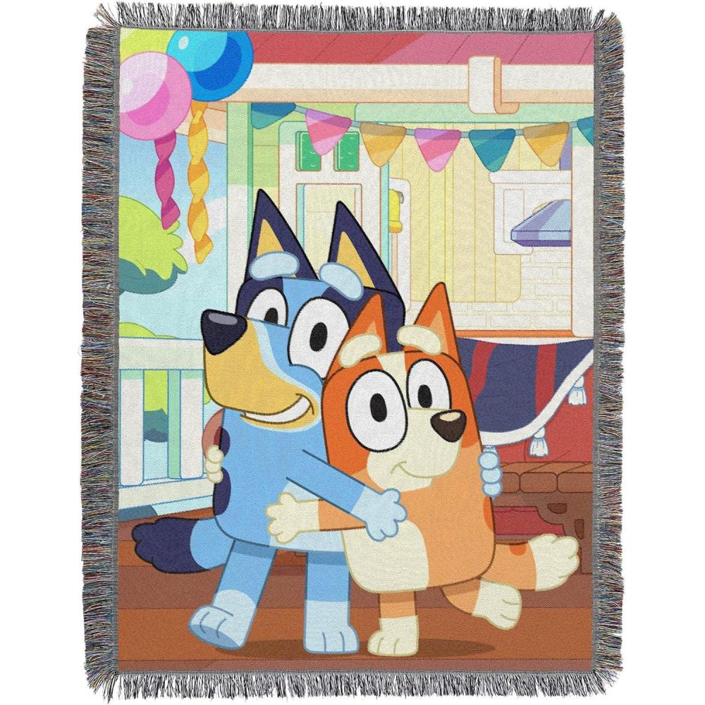 imageNorthwest Bluey Woven Tapestry Throw Blanket 48 x 60 Family DaySisters Celebration