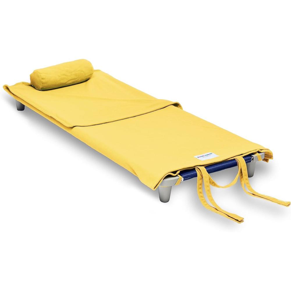 imageROLLEE POLLEE Nap Sac Roll Up Napping Blanket with Attached Pillow for PreschoolDaycare Super Soft with Elastic Straps Fits Most Mats and CotsYellow